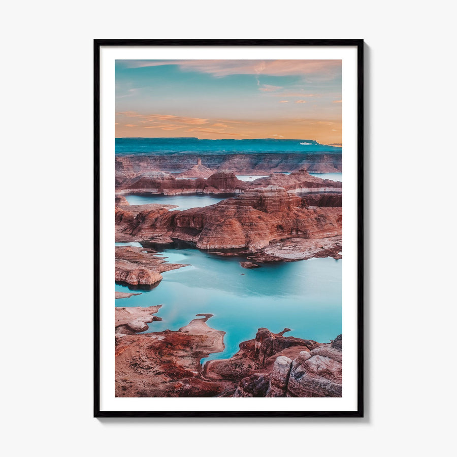 Lake Powell Photo Poster, framed poster mockup, white border