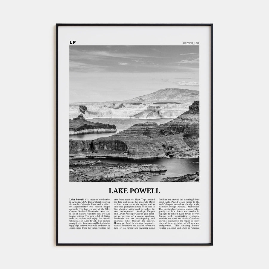 Lake Powell Poster None / 8x12 in Nbourhood Travel B&W Poster