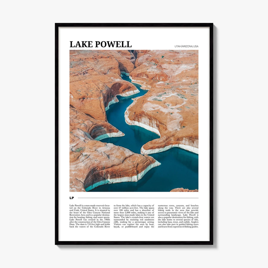 Lake Powell Travel Poster, framed poster mockup