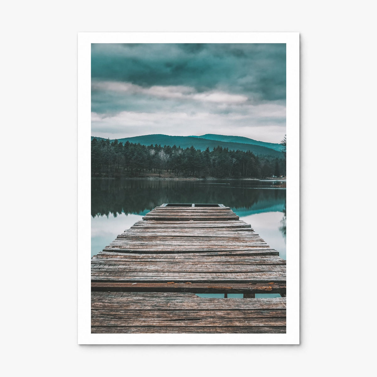 Lake Reflection Photo Poster, print only (unframed), white border