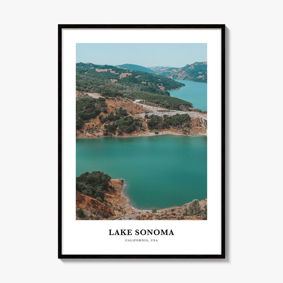 Lake Sonoma Classic Poster, framed poster mockup