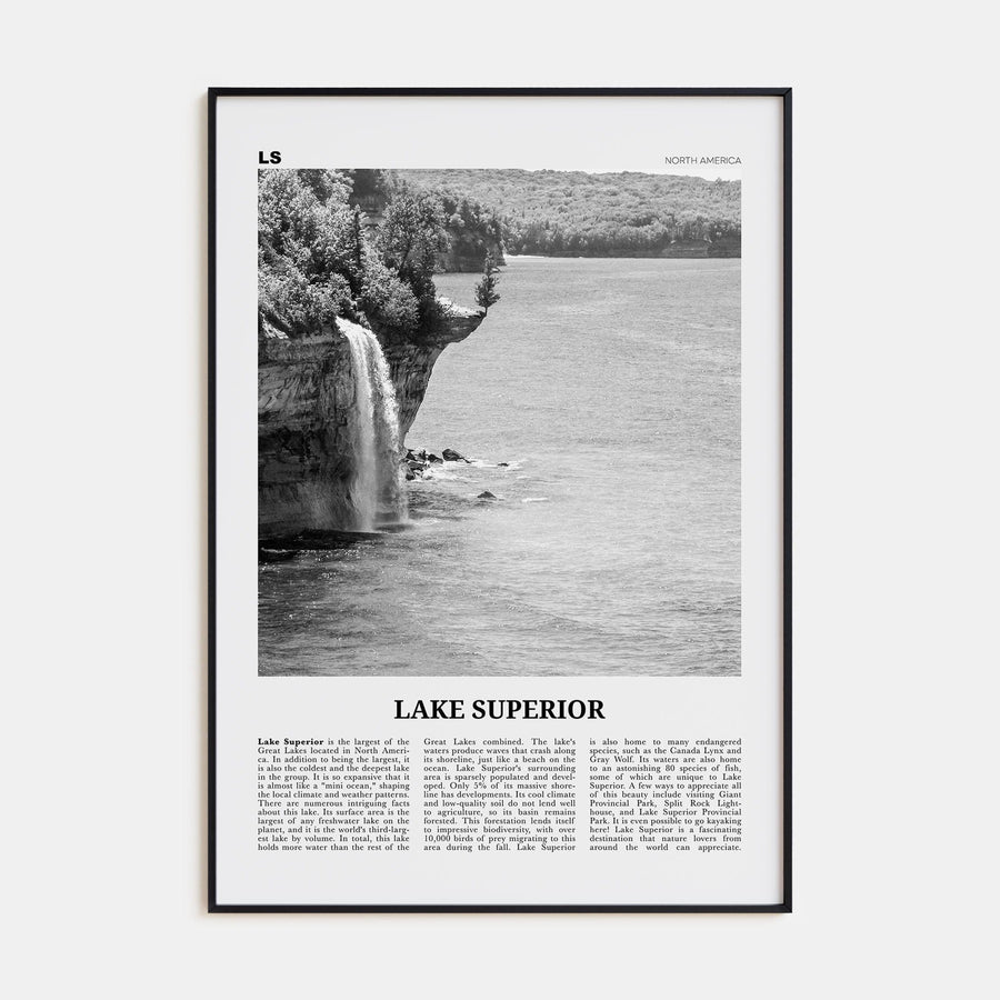 Lake Superior Poster None / 8x12 in Nbourhood Travel B&W Poster