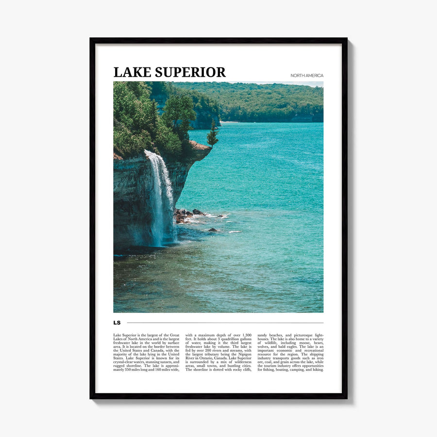 Lake Superior Travel Poster, framed poster mockup