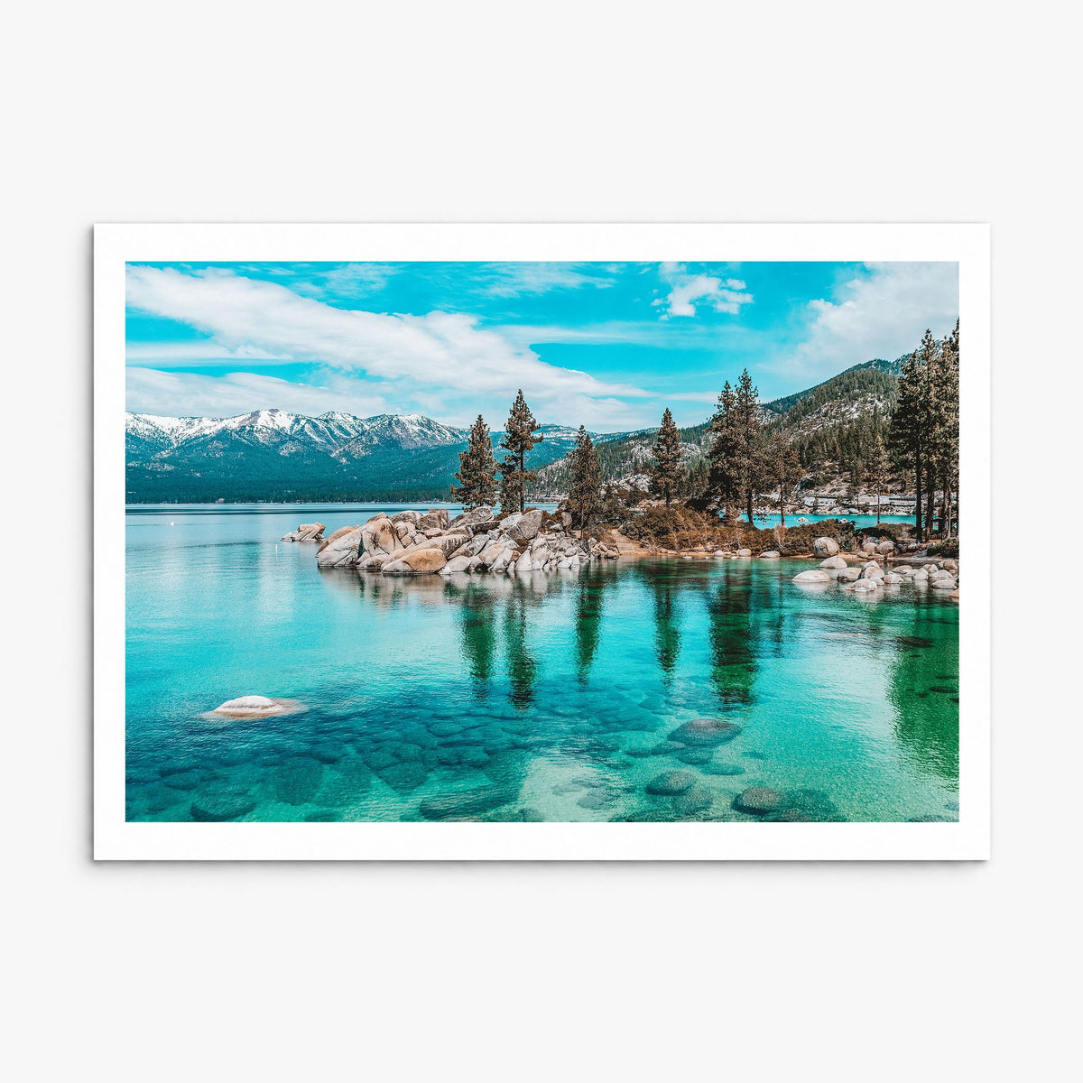 Lake Tahoe Photo Poster, print only (unframed), white border