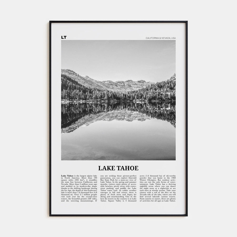 Lake Tahoe No 1 Poster None / 8x12 in Nbourhood Travel B&W Poster