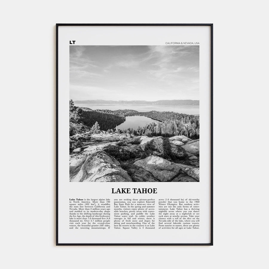 Lake Tahoe No 2 Poster None / 8x12 in Nbourhood Travel B&W Poster