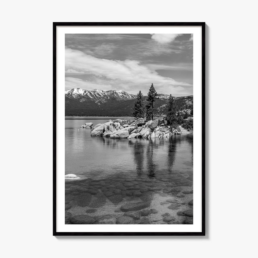 Lake Tahoe Photo No 1 Poster, framed poster mockup, white border