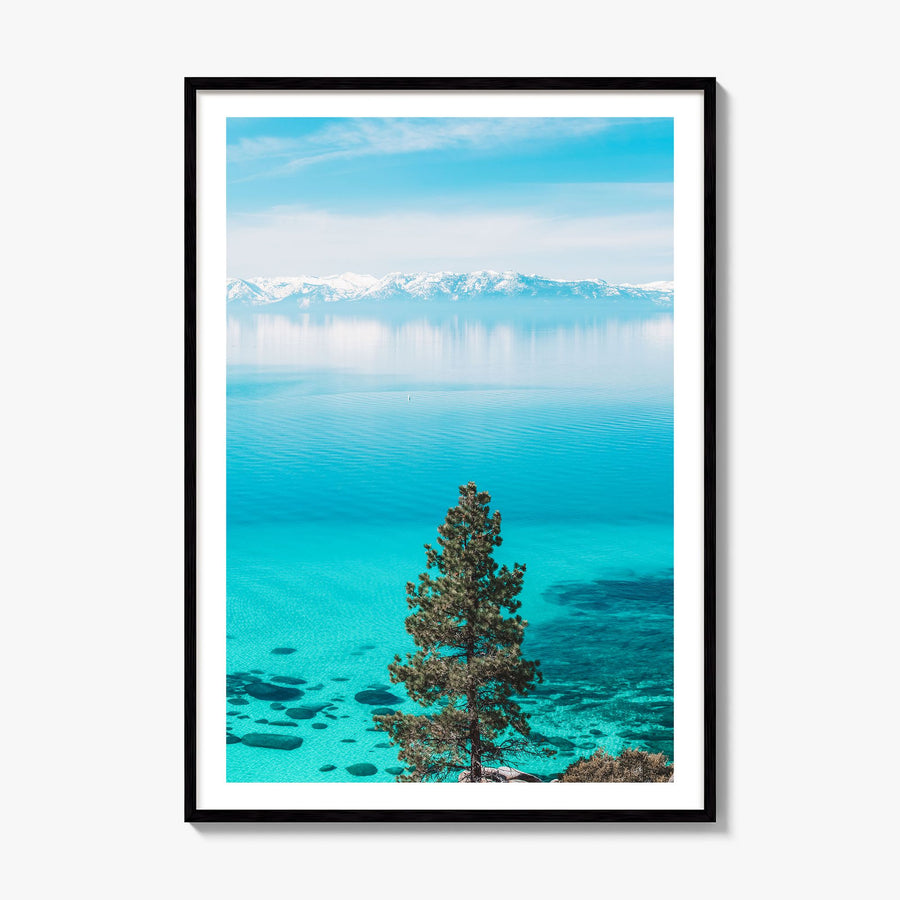 Lake Tahoe Photo No 1 Poster, framed poster mockup, white border