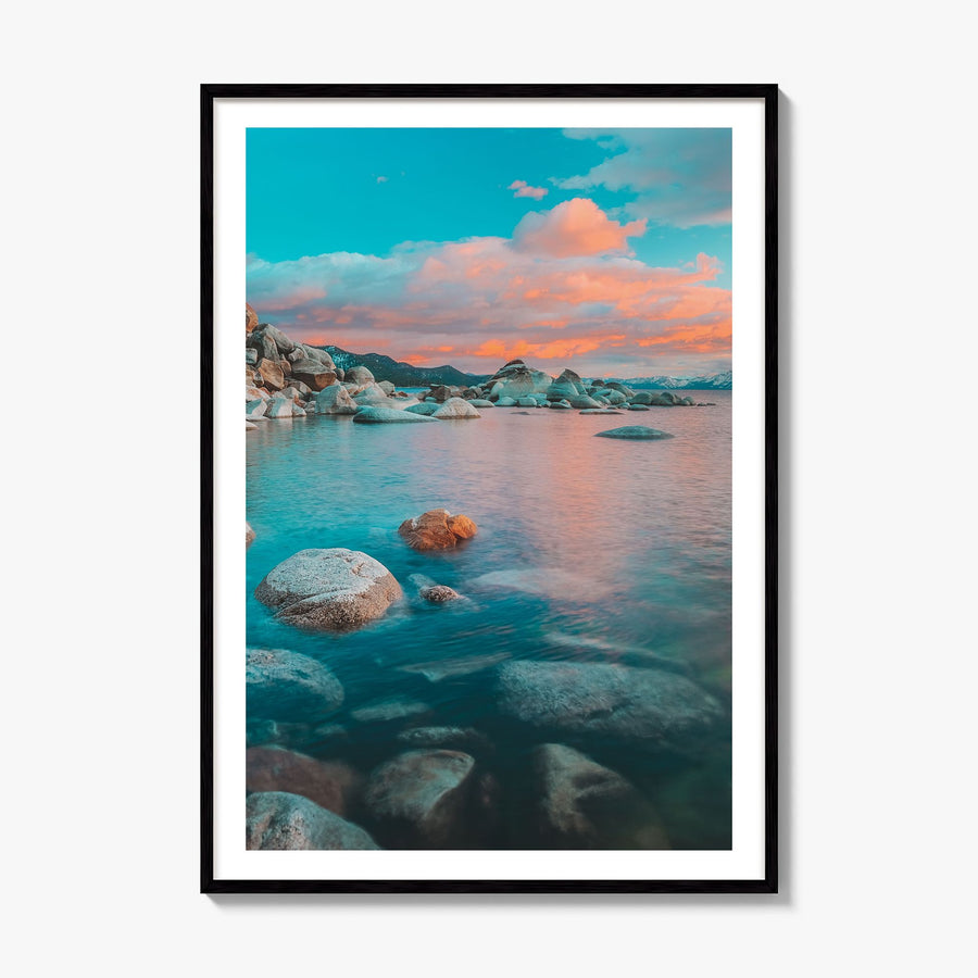 Lake Tahoe Photo No 2 Poster, framed poster mockup, white border