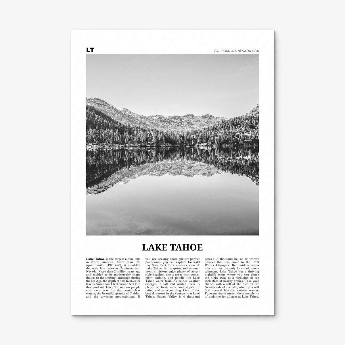 Lake Tahoe Newspaper No 1 Poster, print only (unframed)