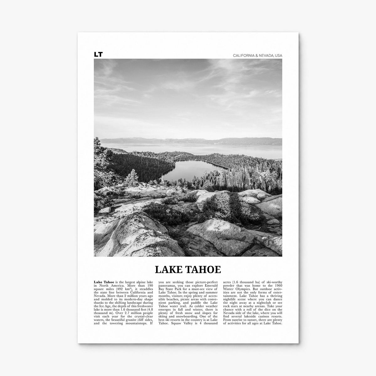 Lake Tahoe Newspaper No 2 Poster, print only (unframed)