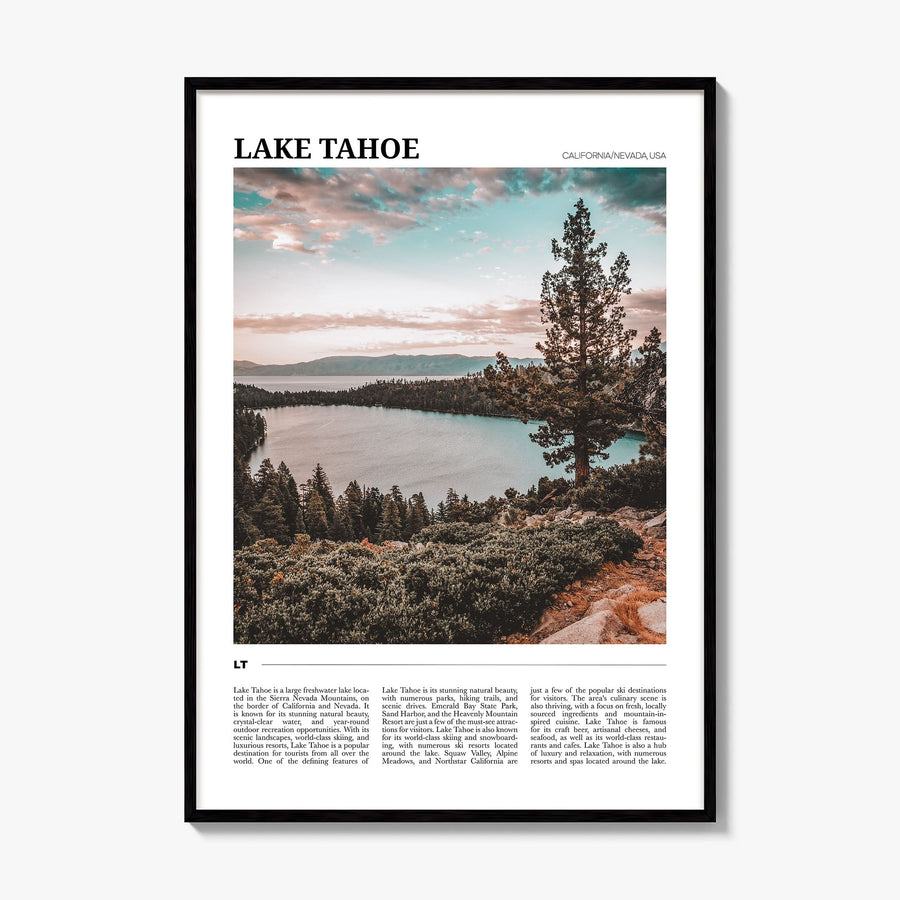 Lake Tahoe Travel No 1 Poster, framed poster mockup