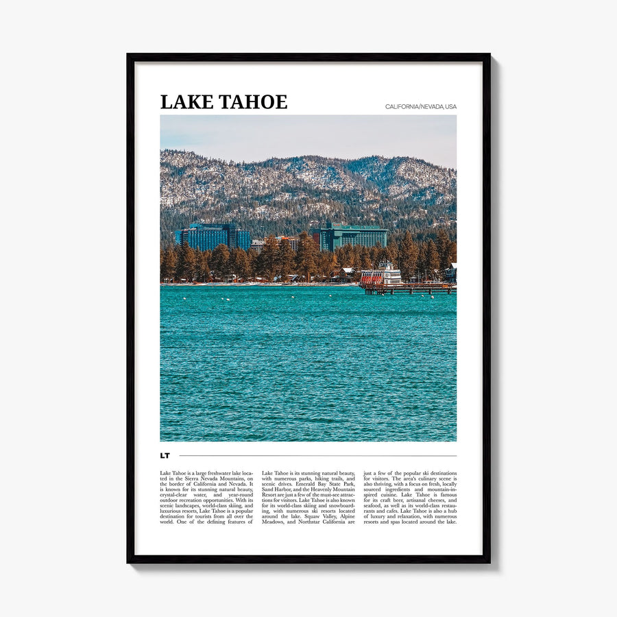 Lake Tahoe Travel No 2 Poster, framed poster mockup