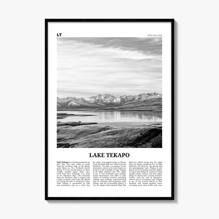 Lake Tekapo Newspaper Poster, framed poster mockup