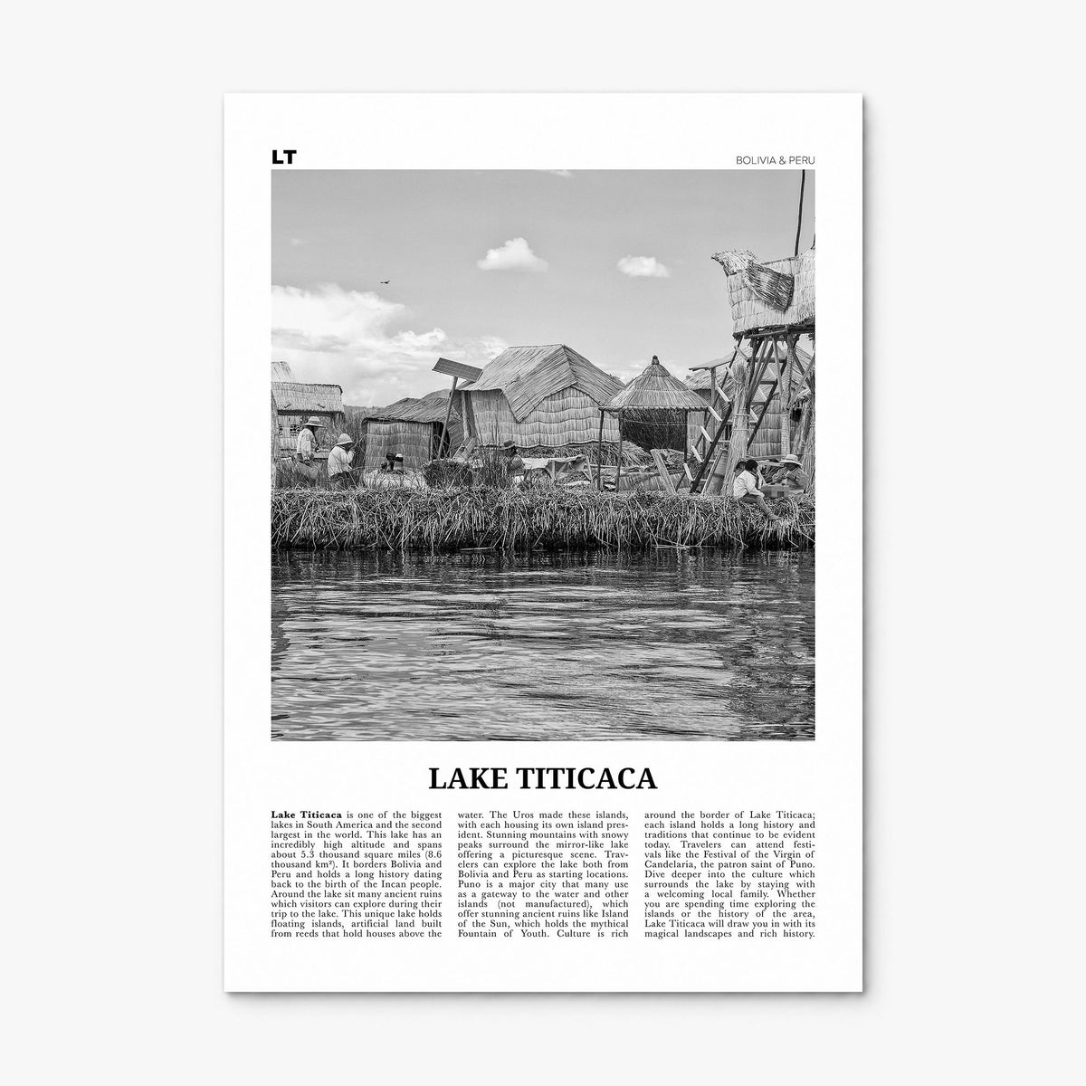 Lake Titicaca Newspaper Poster, print only (unframed)