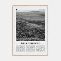 Lake Winnipesaukee Poster Natural Wood / 8x12 in Nbourhood Travel B&W Poster