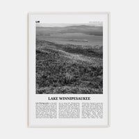 Lake Winnipesaukee Poster White Wood / 8x12 in Nbourhood Travel B&W Poster