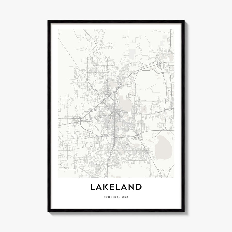 Lakeland Map Poster, framed poster mockup