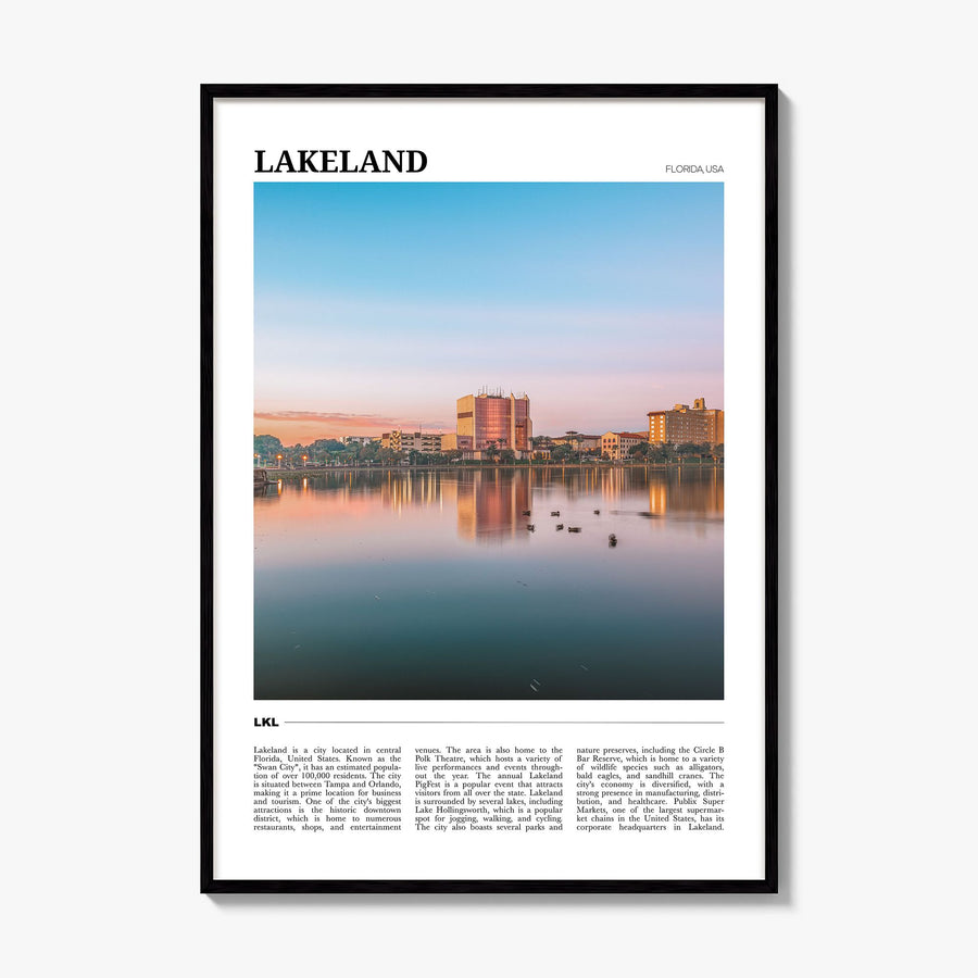 Lakeland Travel Poster, framed poster mockup
