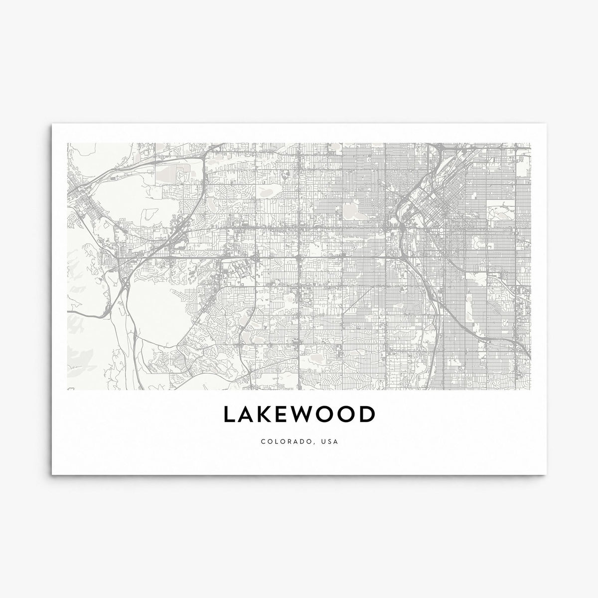 Lakewood Map Poster, print only (unframed)