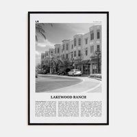 Lakewood Ranch Poster Black Wood / 8x12 in Nbourhood Travel B&W Poster