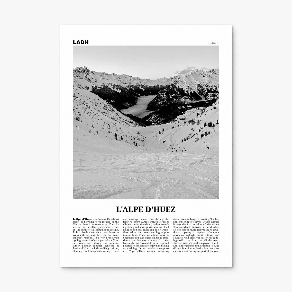 L'Alpe d'Huez Newspaper Poster, print only (unframed)