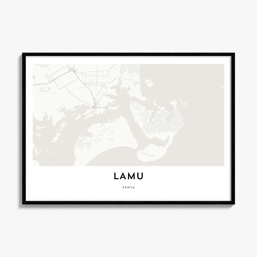 Lamu Map Poster, framed poster mockup