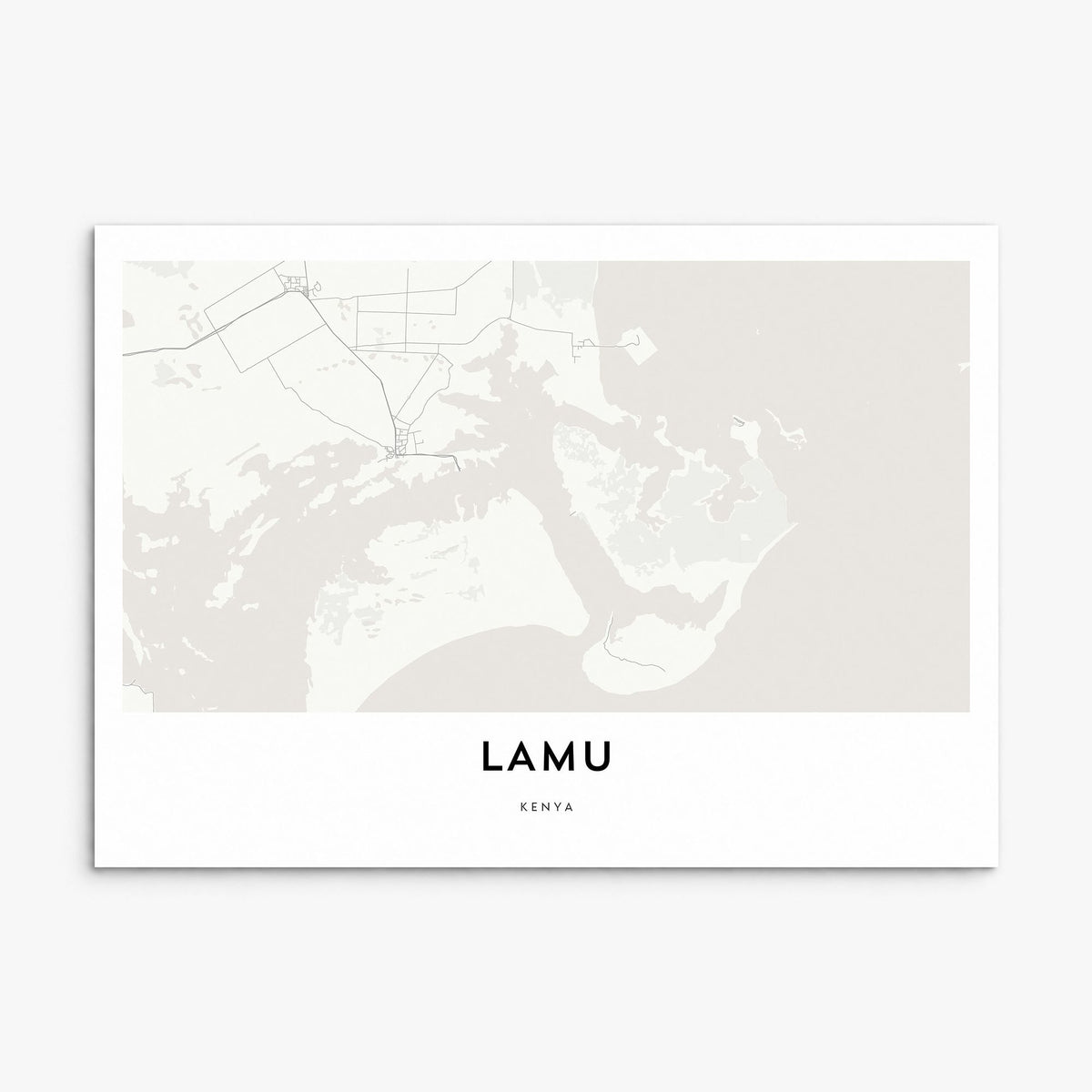 Lamu Map Poster, print only (unframed)