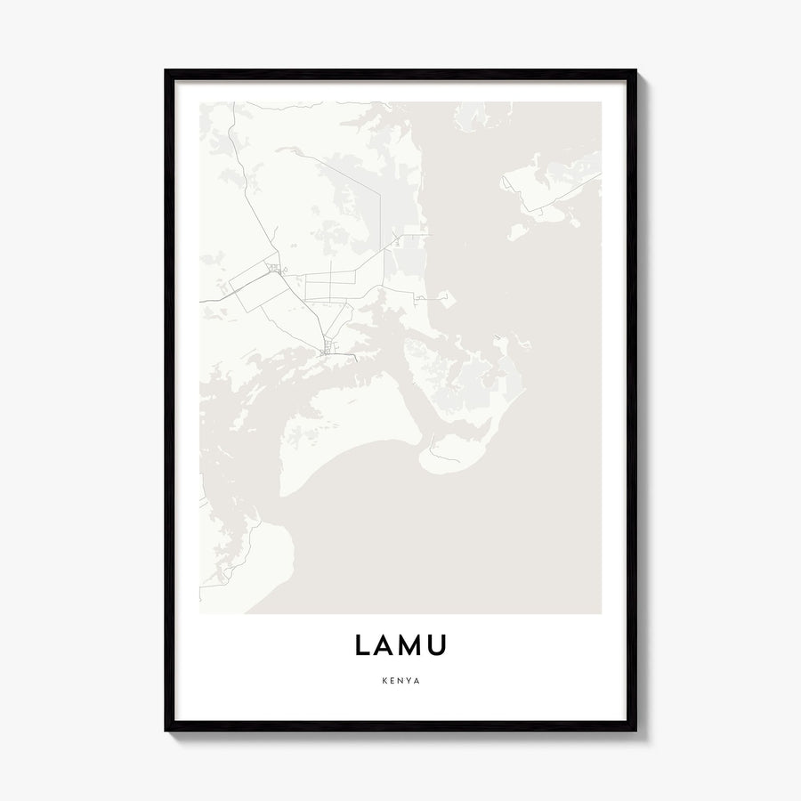 Lamu Map Poster, framed poster mockup