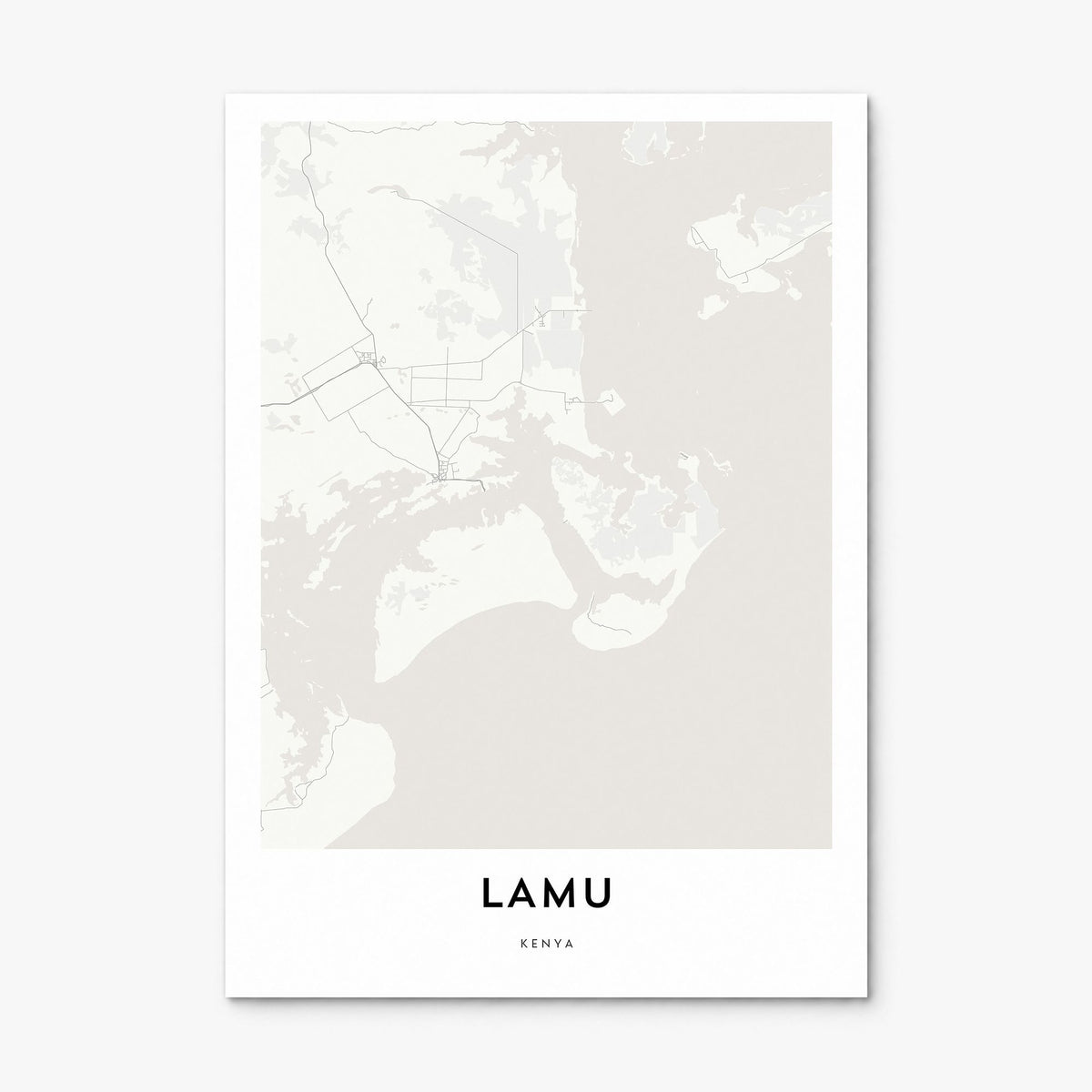 Lamu Map Poster, print only (unframed)