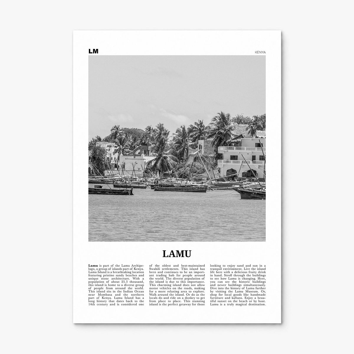 Lamu Newspaper Poster, print only (unframed)