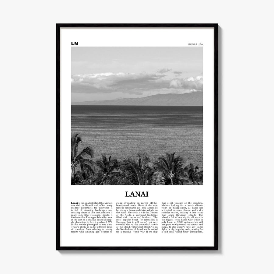 Lanai Newspaper Poster, framed poster mockup