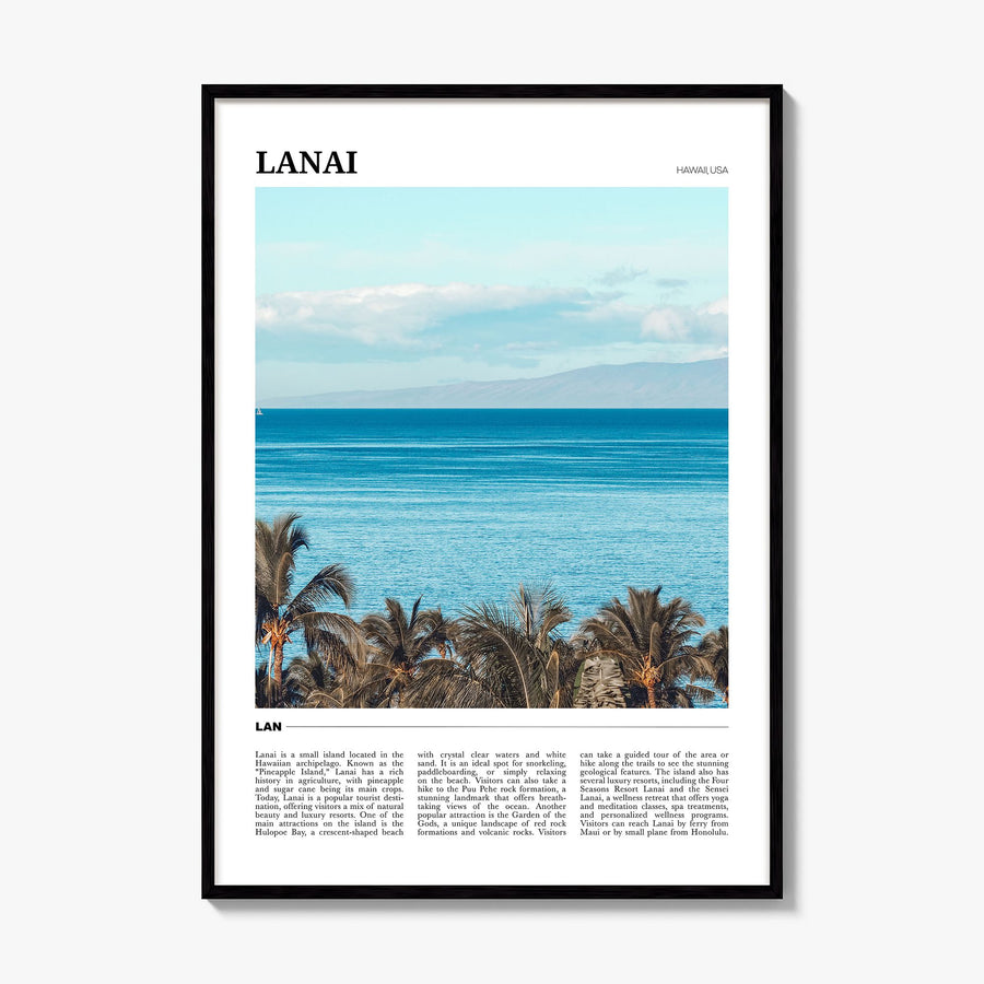 Lanai Travel Poster, framed poster mockup