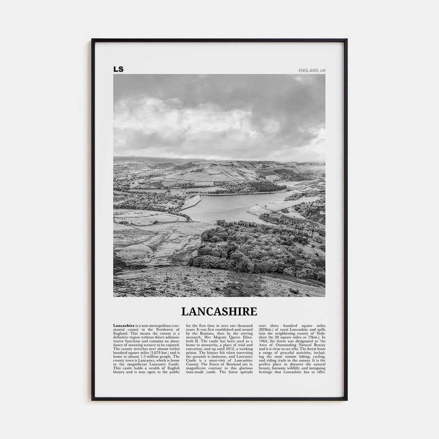 Lancashire Poster None / 8x12 in Nbourhood Travel B&W Poster