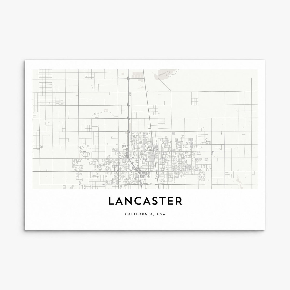 Lancaster, California Map Poster, print only (unframed)