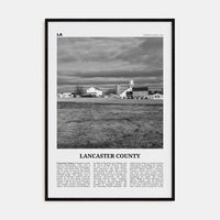 Lancaster County Poster Black Wood / 8x12 in Nbourhood Travel B&W Poster