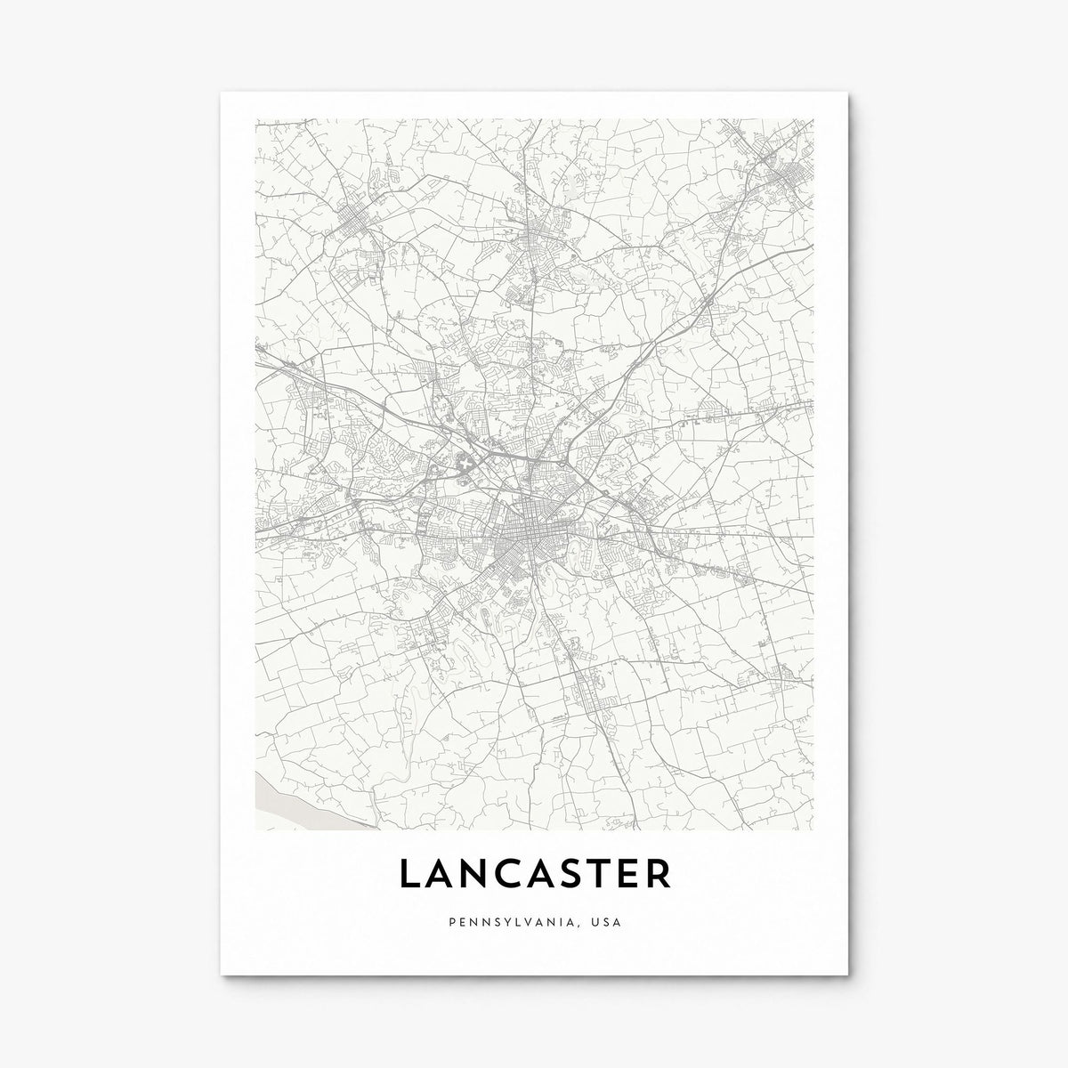 Lancaster, Pennsylvania Map Poster, print only (unframed)