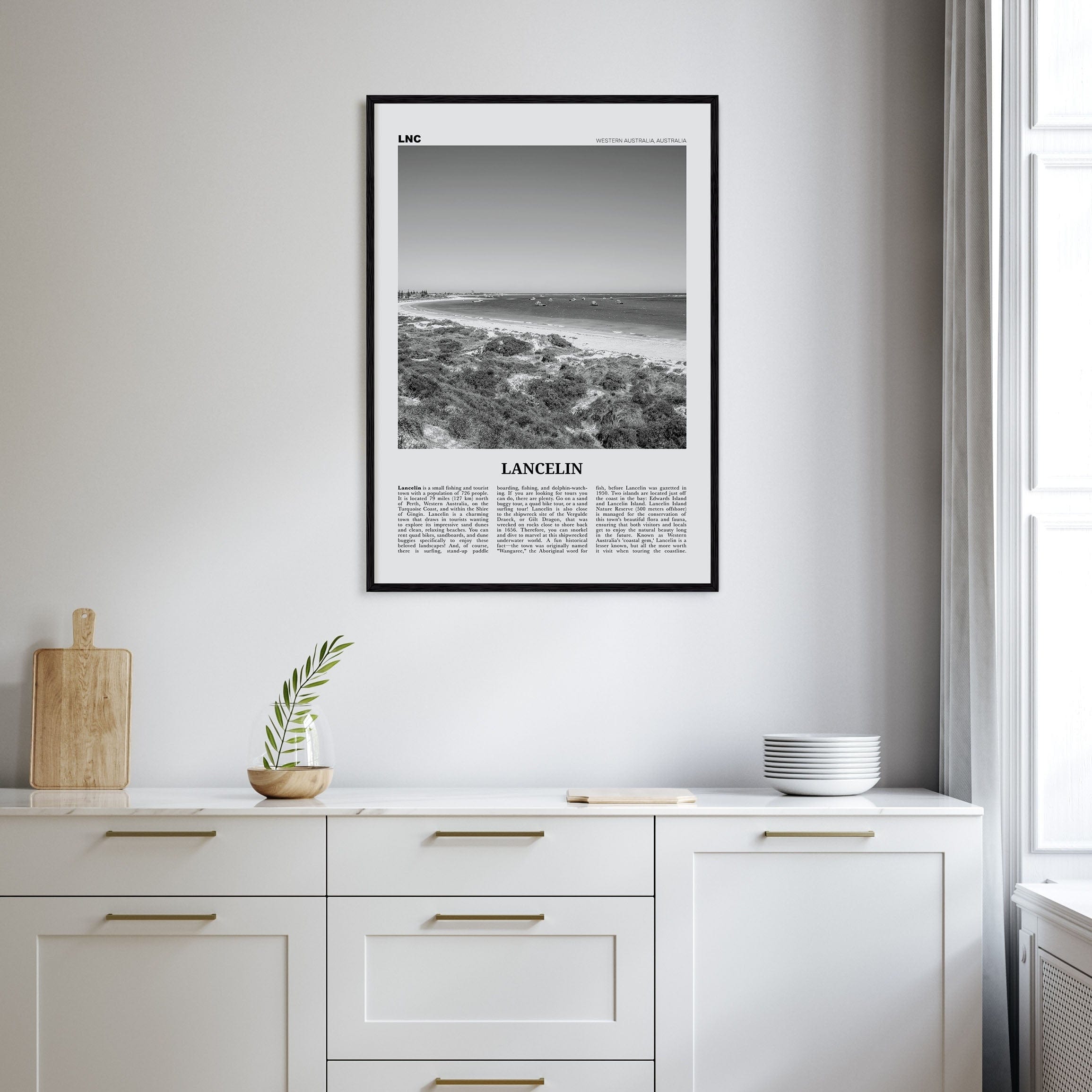 Lancelin Poster Nbourhood Travel B&W Poster