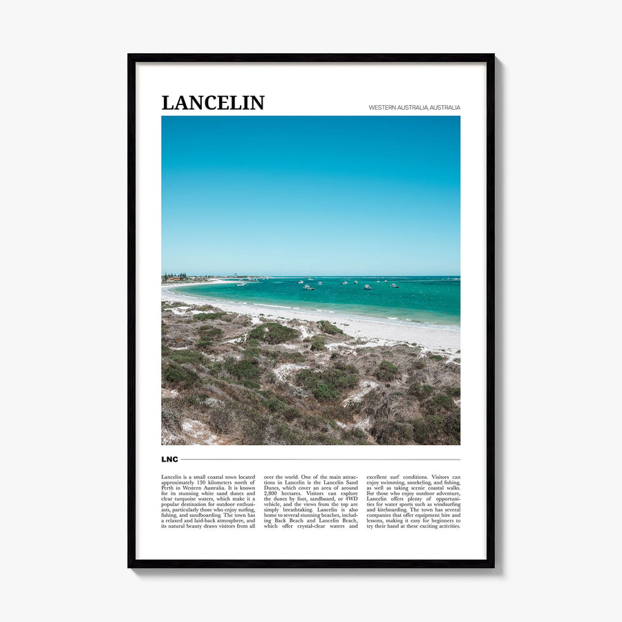 Lancelin Travel Poster, framed poster mockup