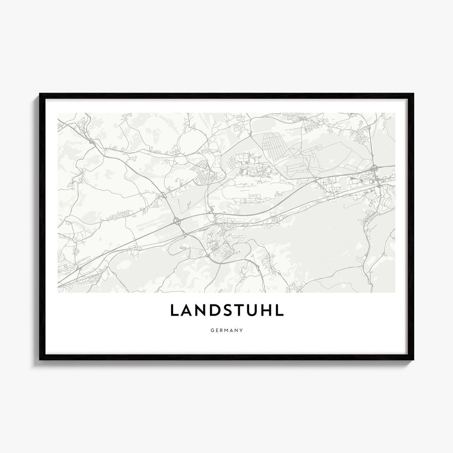 Landstuhl Map Poster, framed poster mockup