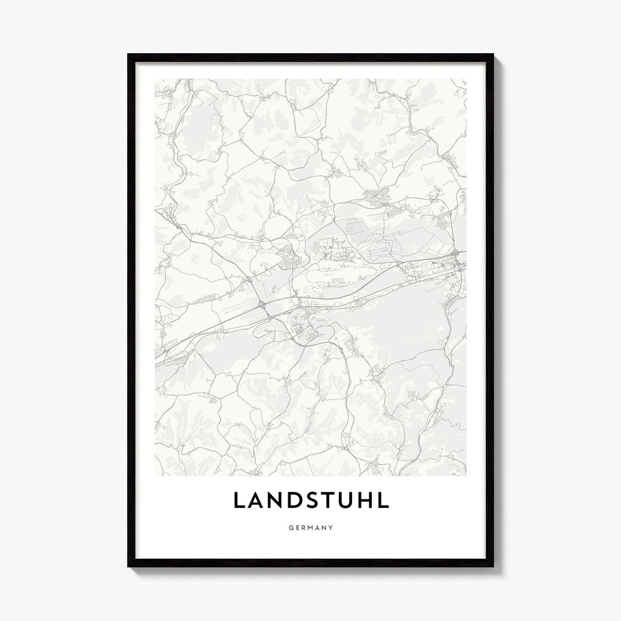 Landstuhl Map Poster, framed poster mockup