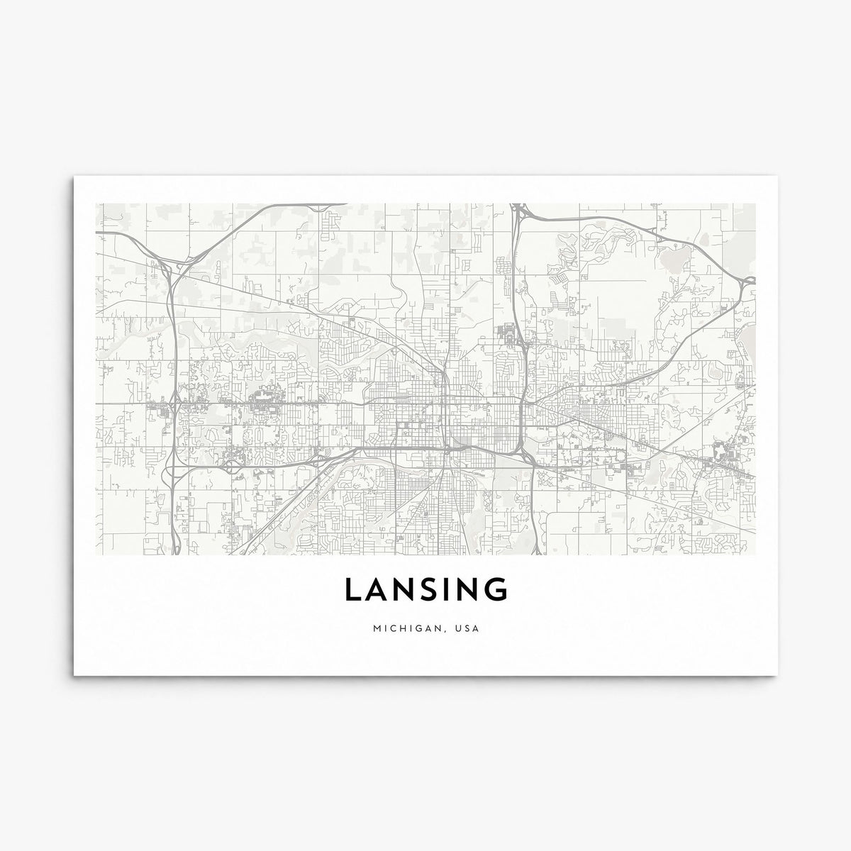 Lansing Map Poster, print only (unframed)