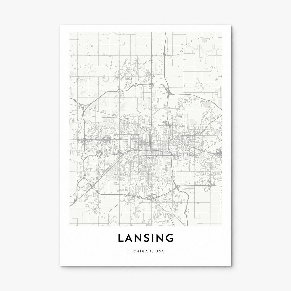 Lansing Map Poster, print only (unframed)