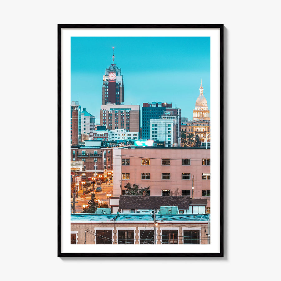 Lansing Photo Poster, framed poster mockup, white border