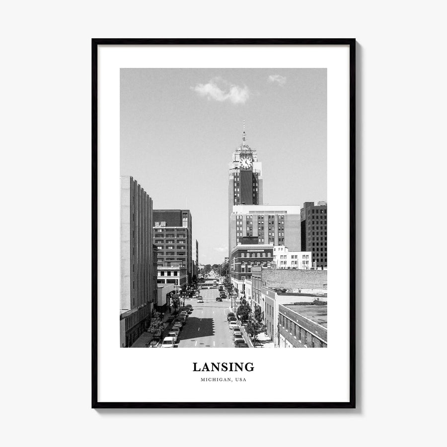 Lansing Classic Poster, framed poster mockup