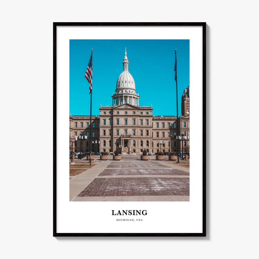 Lansing Classic No 1 Poster, framed poster mockup