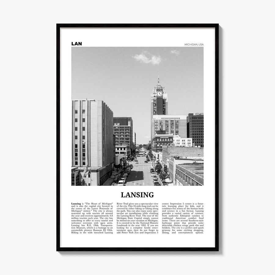 Lansing Newspaper Poster, framed poster mockup