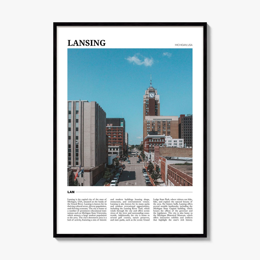 Lansing Travel No 2 Poster, framed poster mockup