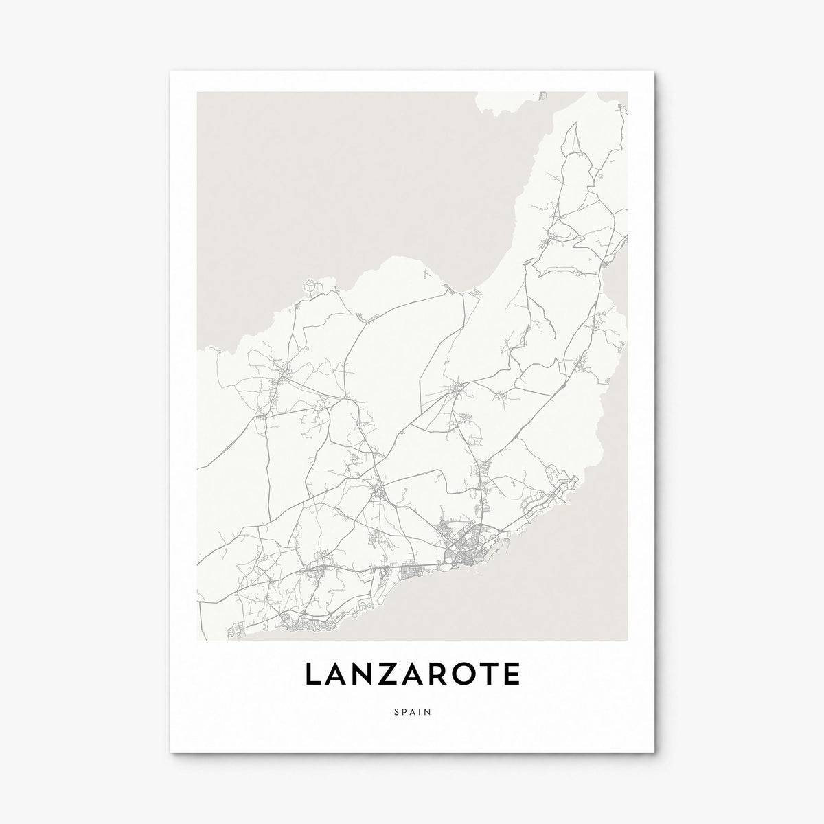 Lanzarote Map Poster, print only (unframed)