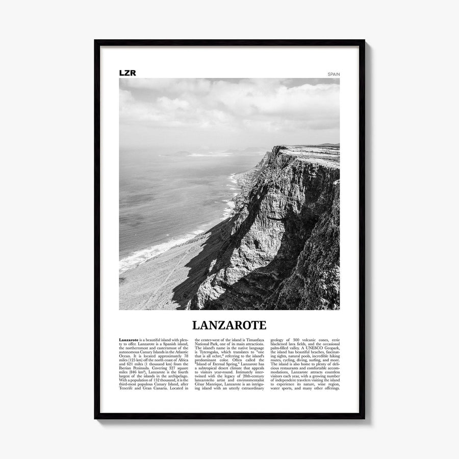 Lanzarote Newspaper Poster, framed poster mockup